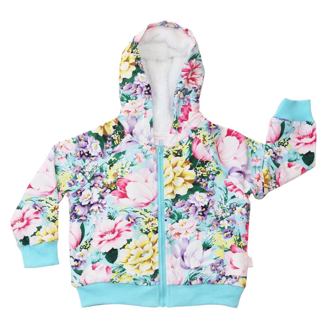 Fleece-lined Floral Hoodie - Macie