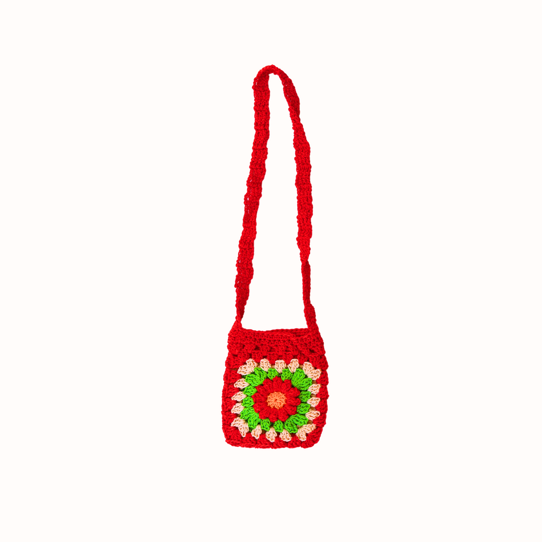 Handcrafted Crochet Bag - Red