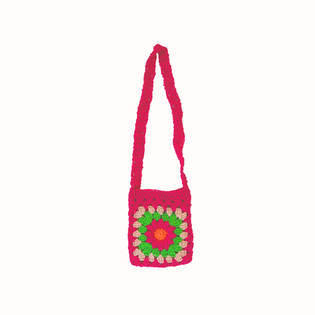 Handcrafted Crochet Bag - Magenta